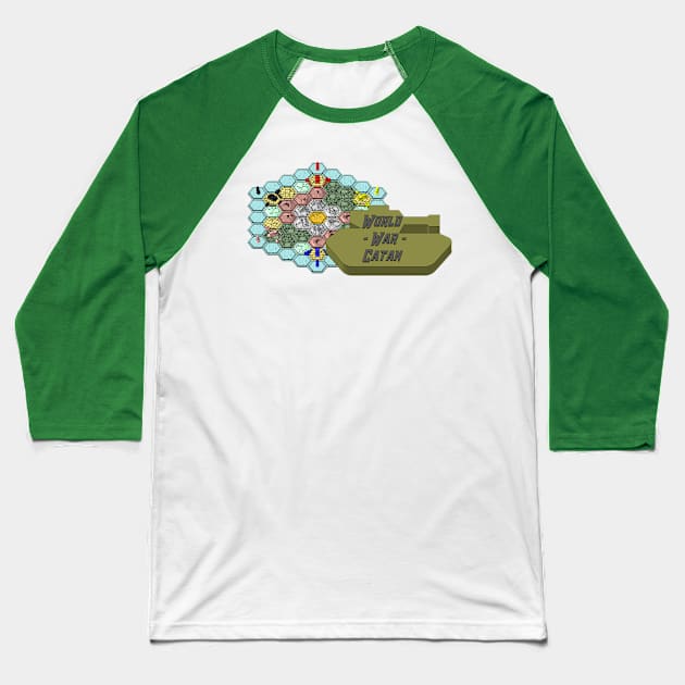 World War Catan Baseball T-Shirt by Midnight Sky Games